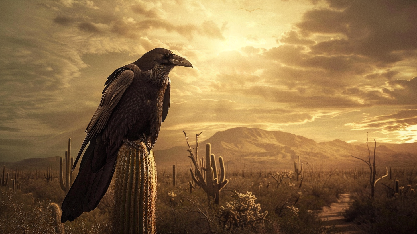 A raven in the desert